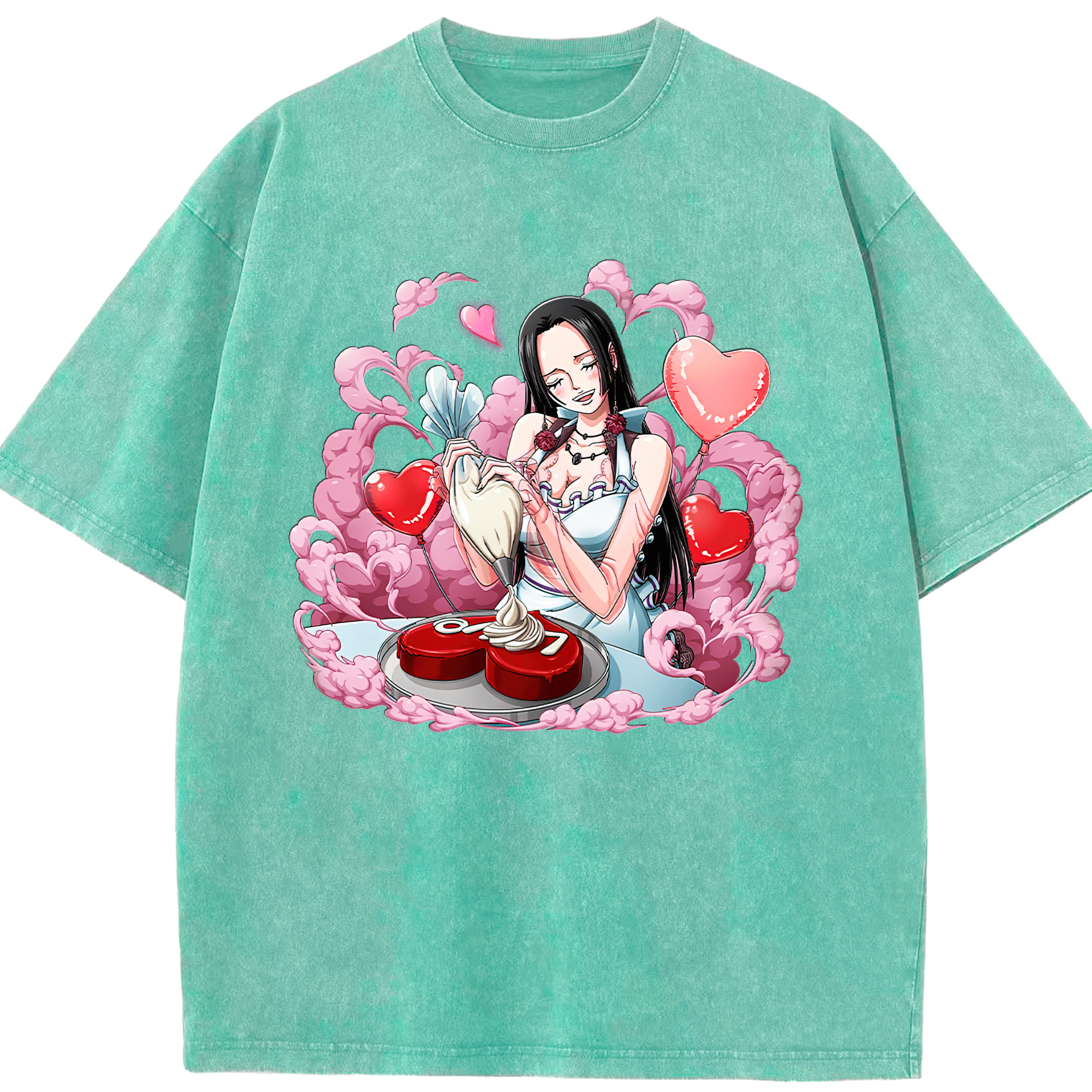 ワンピース ボア・ハンコック ONE PIECE Boa·Hancock 綿100% ヴィンテージ風 半袖Tシャツ（フロントプリント）
